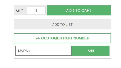 Add/Remove Customer Part Number Button
