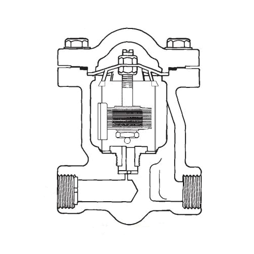 Spirax Sarco TM600N Balanced Pressure Thermostatic Steam Trap Line Drawing