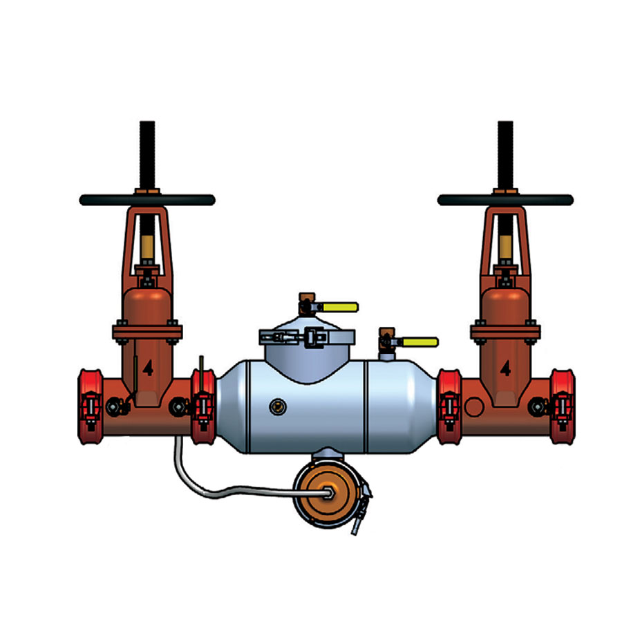 Apollo RPLF4A Backflow Preventer with OS&Y Grooved Shut-off Valves