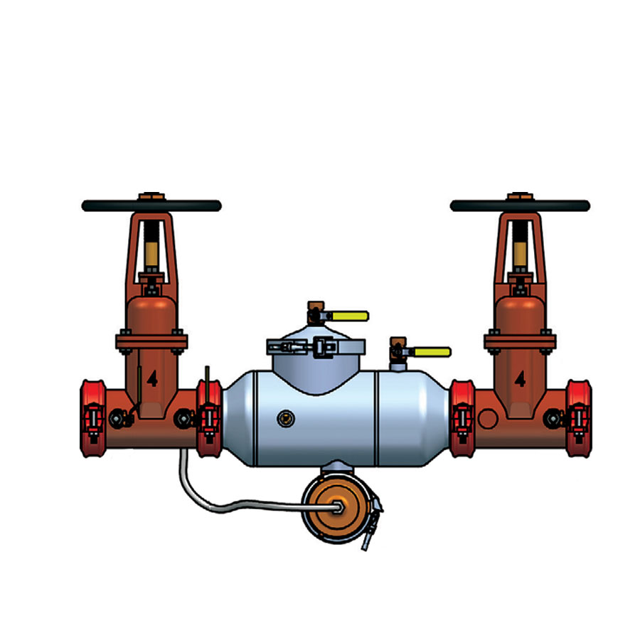 Apollo RPLF4A Backflow Preventer with Grooved NRS Shut-off Valves