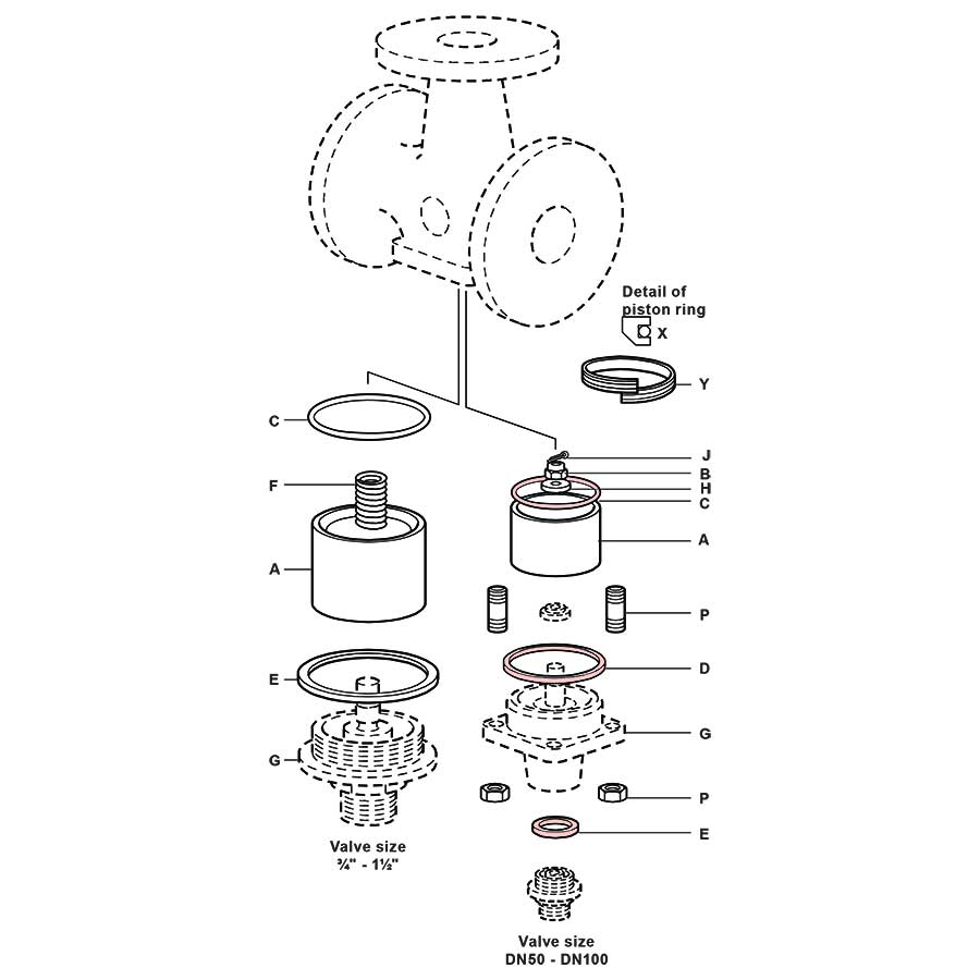 Spirax Sarco TW Piston Sealing Ring Set