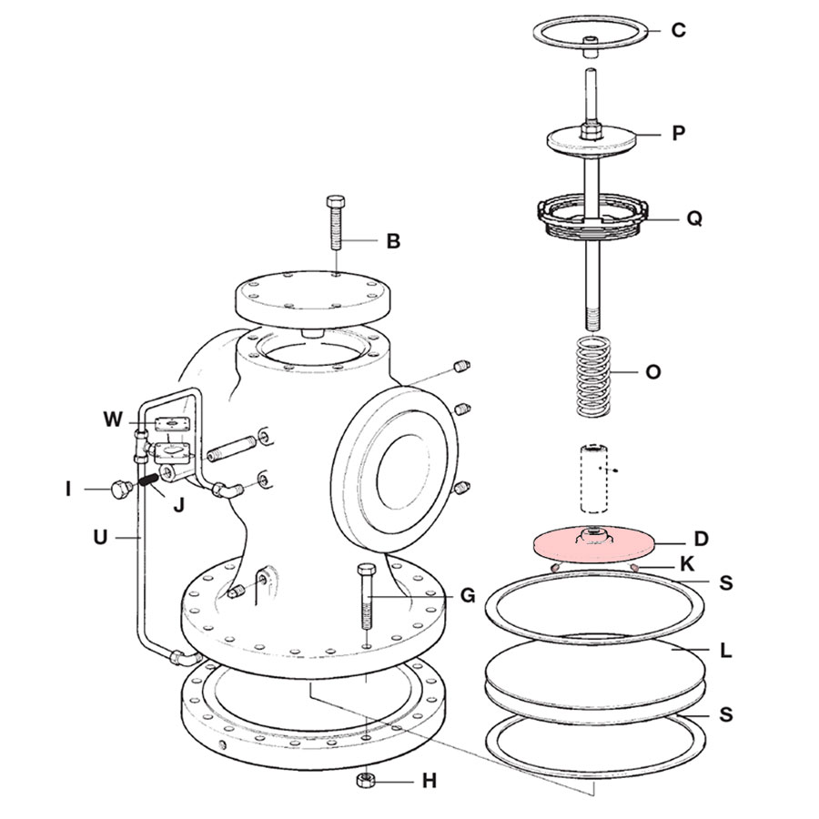 Spirax Sarco 25P 6" PRV Diaphragm Plate and Screws