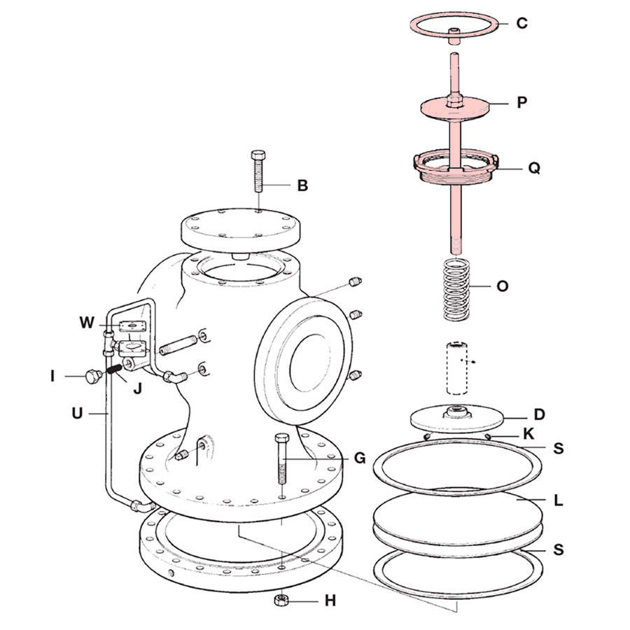 Spirax Sarco 6" 25P Head, Steam and Seat Assembly