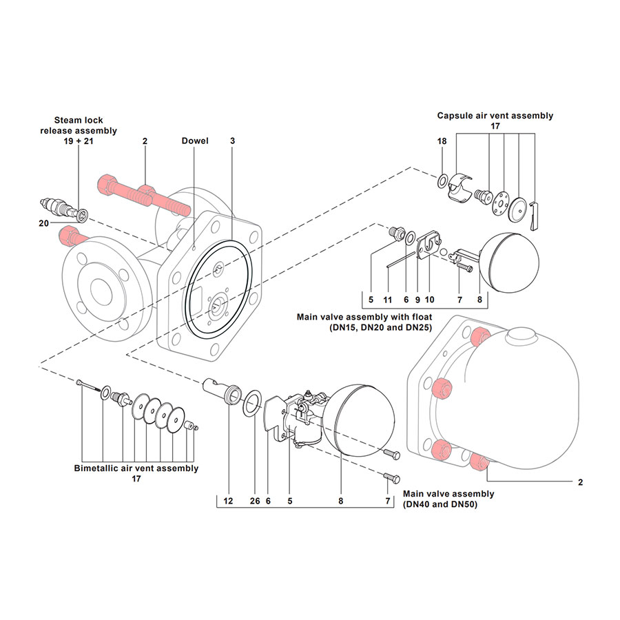 Spirax Sarco FT46 Bolt and Nut Set