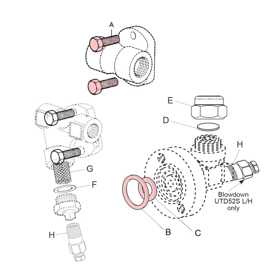 Spirax Sarco UBP32 / UTD30 Connector Screw and Gaskets
