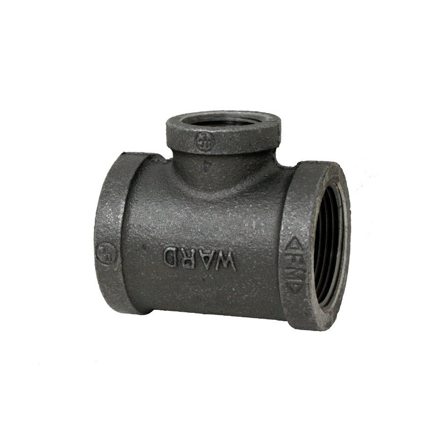 Ward Branch Reducing Tee, 125# Black