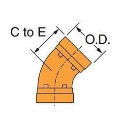 GRUVLOK  FIG 7051 Standard 45 deg Pipe Elbow