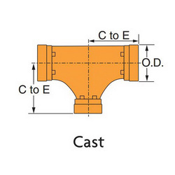 GRUVLOK FIG 7061 Pipe Reducing Tee Drawing