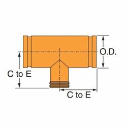 Gruvlok Goove x Groove x Thread Reducing Tee Drawing