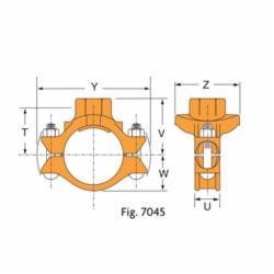 GRUVLOK  FIG 7045 Clamp-T Branch Outlet Drawing