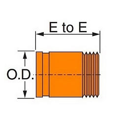 Gruvlok Nipple Grooved x Thread Diagram