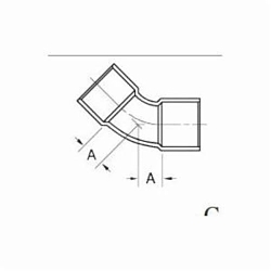 Cello 45 deg Elbow Drawing