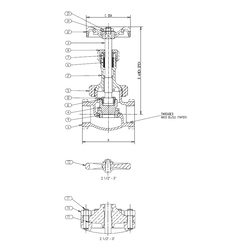 Crane 212P Globe Valve Line Drawing