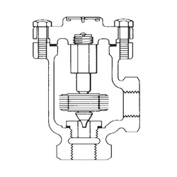Spirax Sarco T250 Balanced Pressure Thermostatic Steam Trap Line Drawing