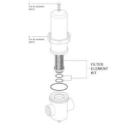 Spirax Sarco CSF16 Filter and Element Spare Parts Illustration