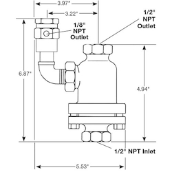 Spirax Sarco 72147 Vacuum Breaker Line Drawing Outside