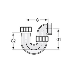 Spears DWV P-Trap Technical Drawing