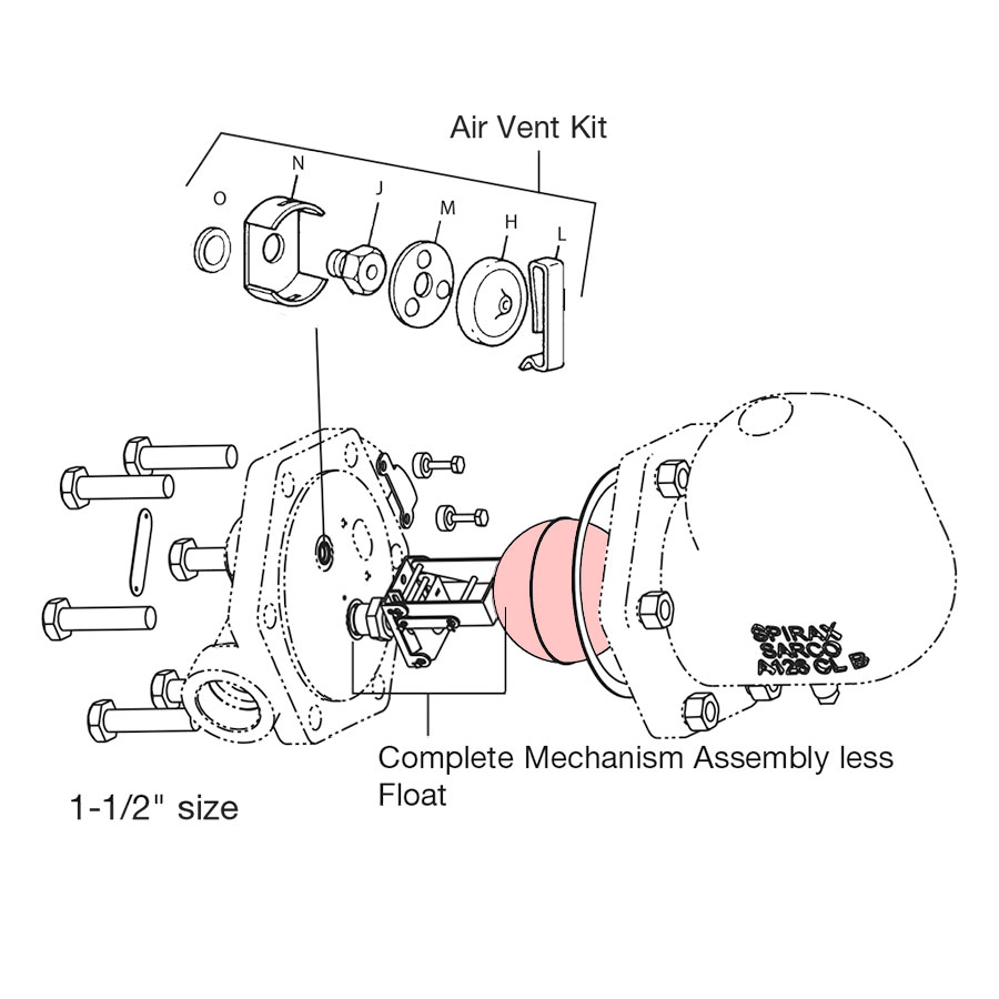 For FT450-21 bar 1” STEAM TRAP *NEW* Details about   SPIRAX SARCO 66387 Mechanism Kit W/Float 