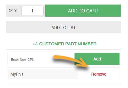 Removing Customer Part Number